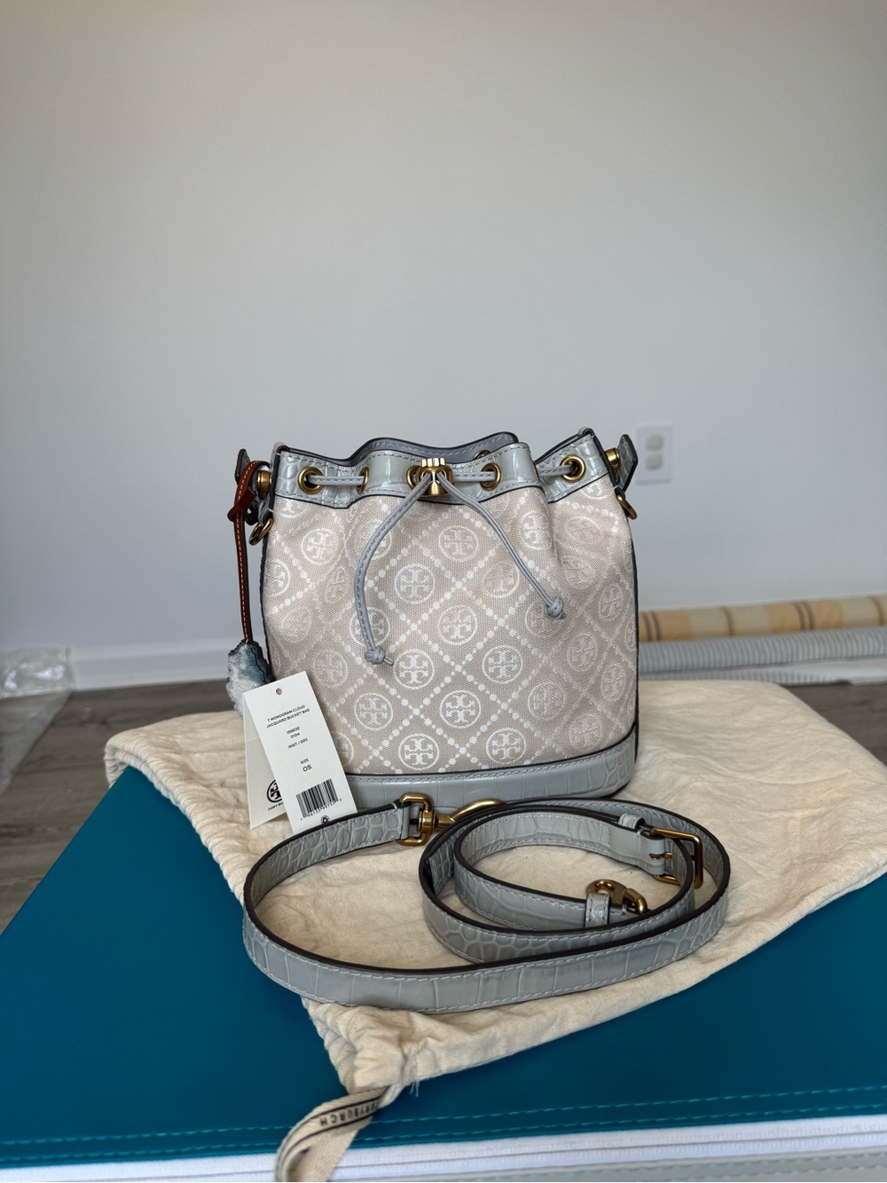 Tory Burch T Monogram Cloud Jacquard Bucket Bag